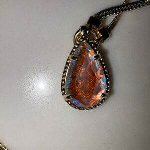 Kendra Scott Orange Teardrop Necklace